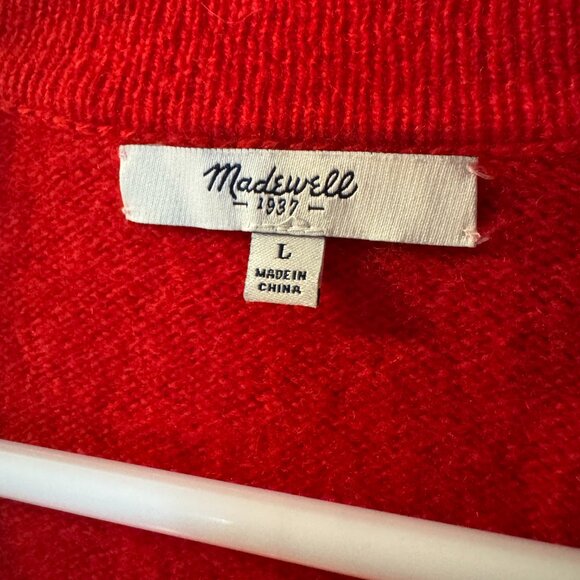 Varsity red wool cardigan - Picture 3 of 5